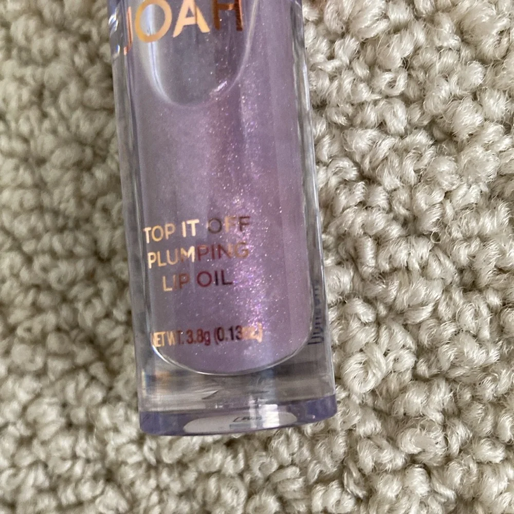 NEW Joah Top It Off Plumping Lip Oil in Bubbly 0.13 oz 3.8 g Purple Glitter NWOB